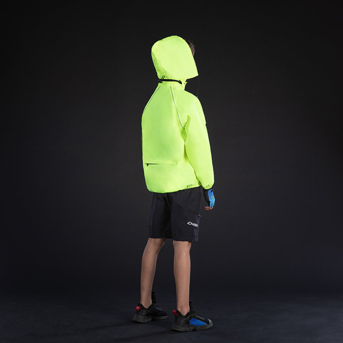 Detská bunda do dažďa neónovo žltá