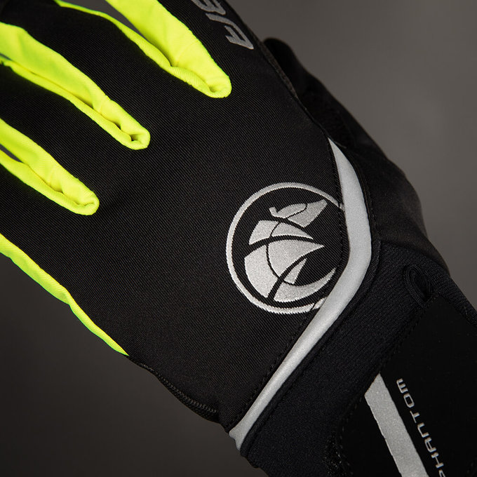 Zimowe rękawiczki rowerowe dla dorosłych Phantom czarno/neonowożółte