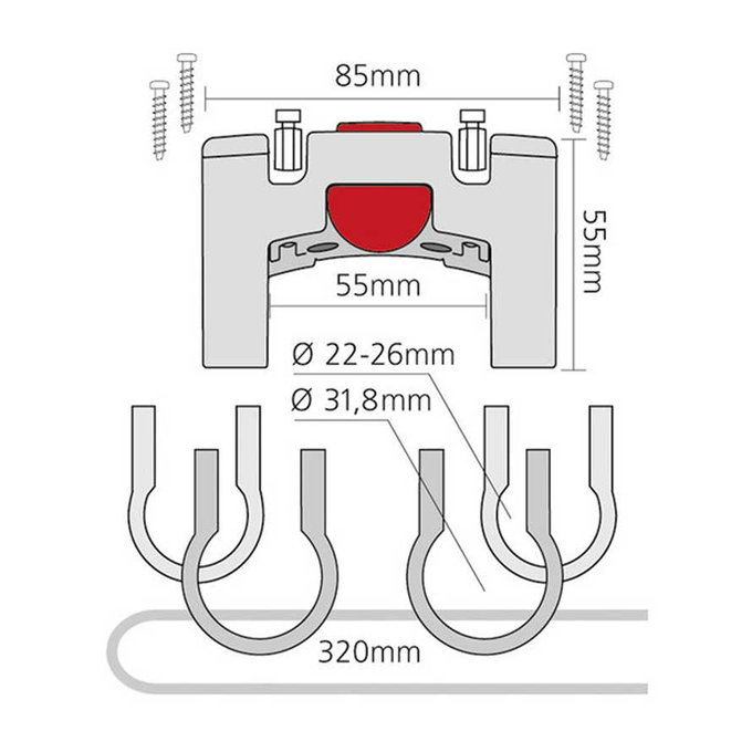 Adapter kierownicy Ø 22-26 mm/31,8 mm