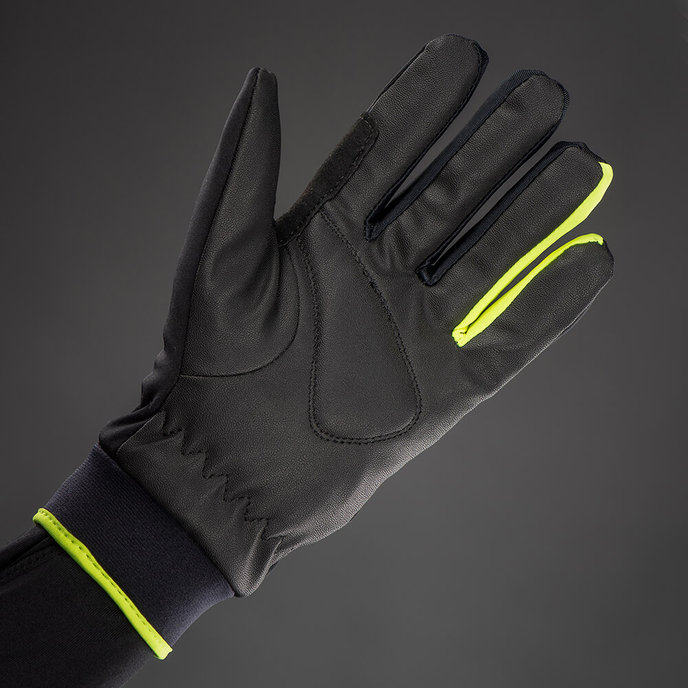 Zimowe rękawiczki rowerowe dla dzieci Kids Wodoodporne czarno/neonowożółte
