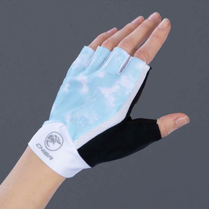 Rękawiczki rowerowe damskie Lady Tie Dye jasnoniebieskie