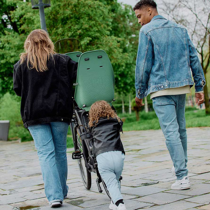 Fotelik rowerowy tylny Ta-ke z adapterem i bagażnikiem na ramę SET