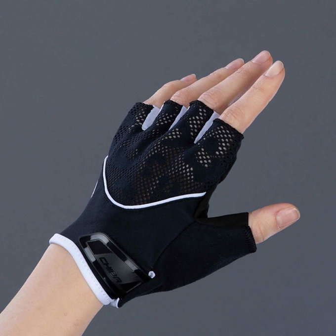 Rękawiczki rowerowe damskie Lady Gel czarno-białe