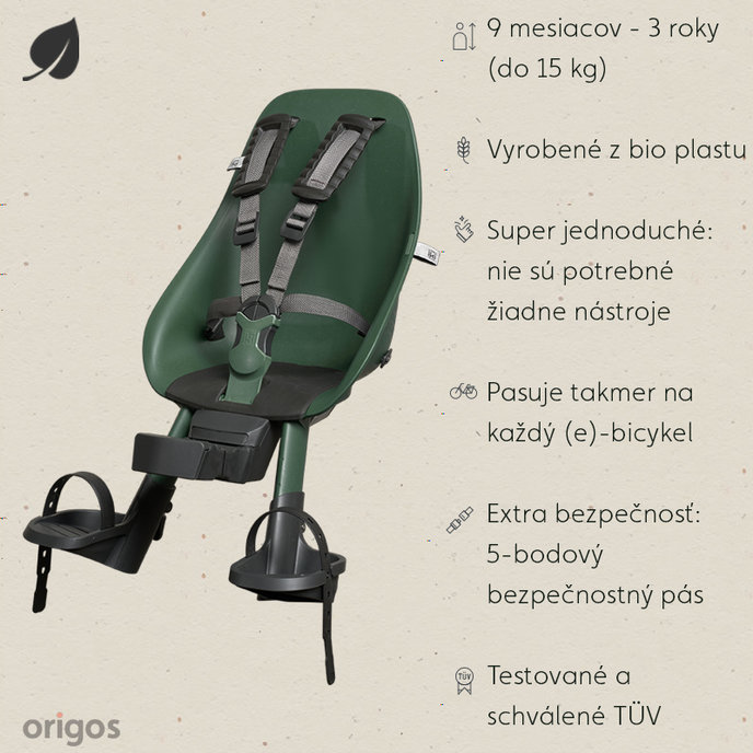Fotelik rowerowy przedni BIO z adapterem