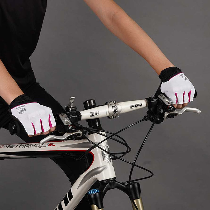 Rękawiczki rowerowe damskie BioXCell Lady białe