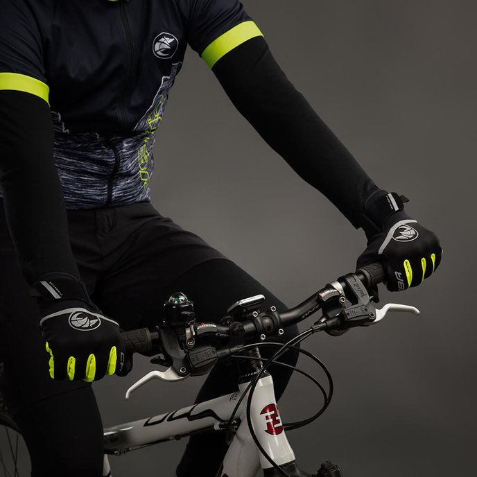 Zimowe rękawiczki rowerowe dla dorosłych Phantom czarno/neonowożółte