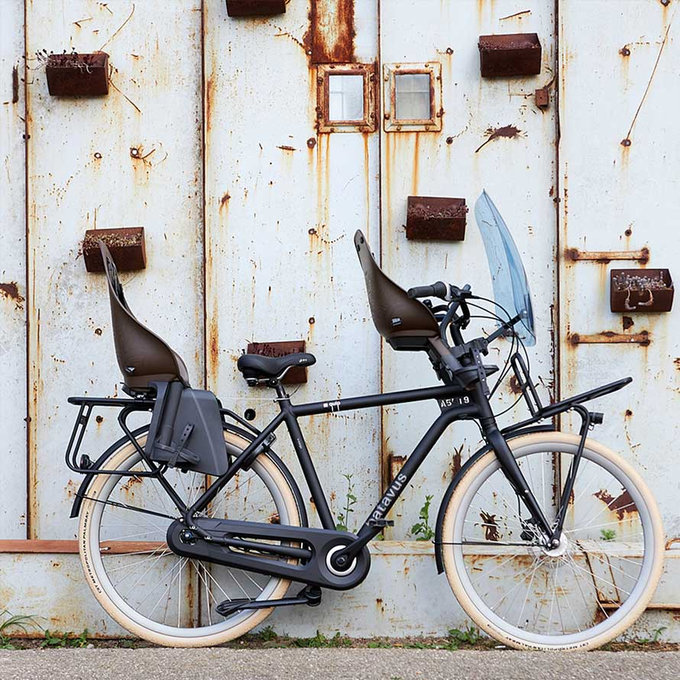 Fotelik rowerowy tylny Ta-ke z adapterem i bagażnikiem na ramę SET