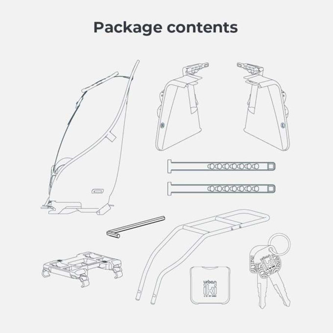 Fotelik rowerowy tylny Ta-ke z adapterem i bagażnikiem na ramę SET