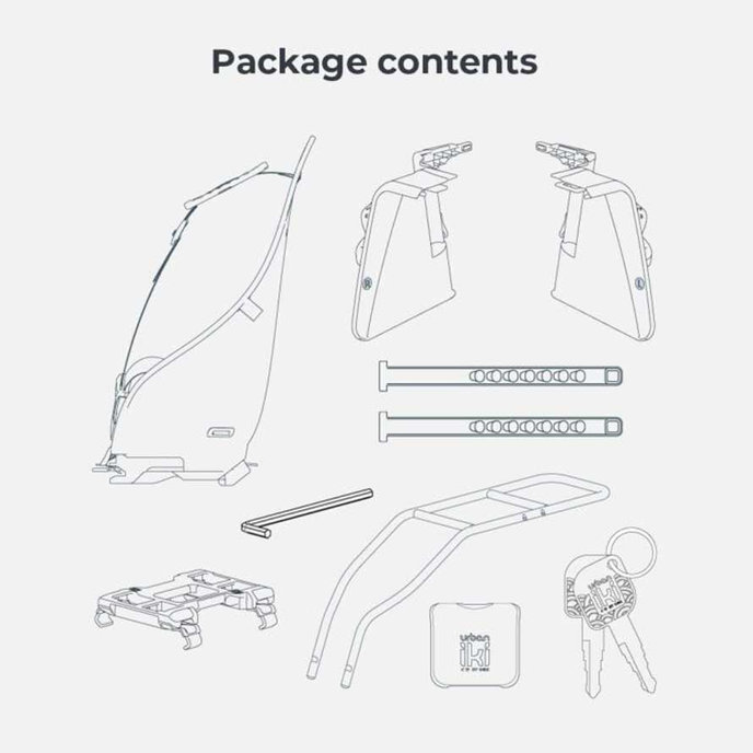 Fotelik rowerowy tylny Ta-ke z adapterem i bagażnikiem na ramę SET