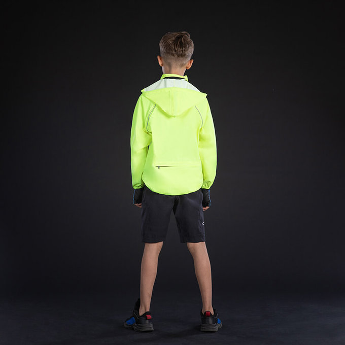 Detská bunda do dažďa neónovo žltá