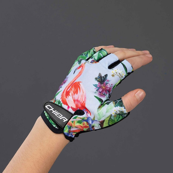 Rękawiczki rowerowe dla dzieci COOL KIDS Flamingo