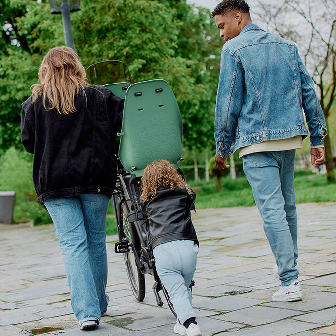 Fotelik rowerowy tylny z adapterem i bagażnikiem na ramę SET